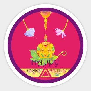 Happy Spring Equinox Candle Sticker